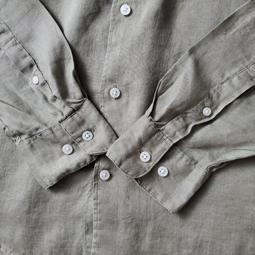H&M 100% Linen Men's Button Down Long Sleeved Shirt Size S - Picture 7 of 16